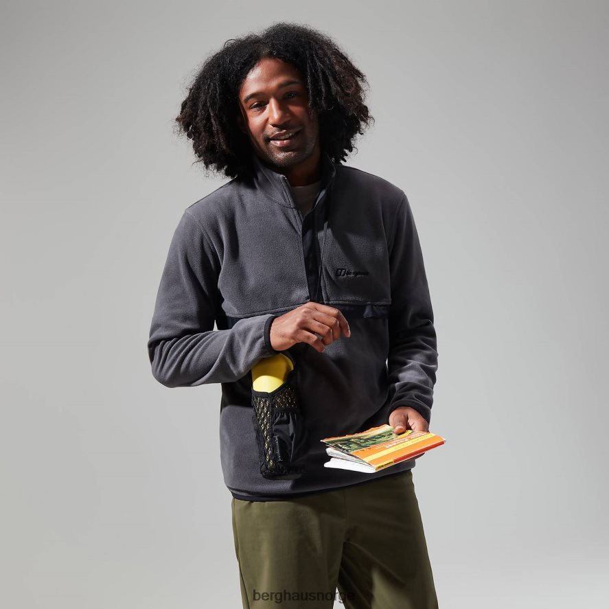 aslam micro halv glidelås fleece Berghaus menn grå/svart F262D6151 klær