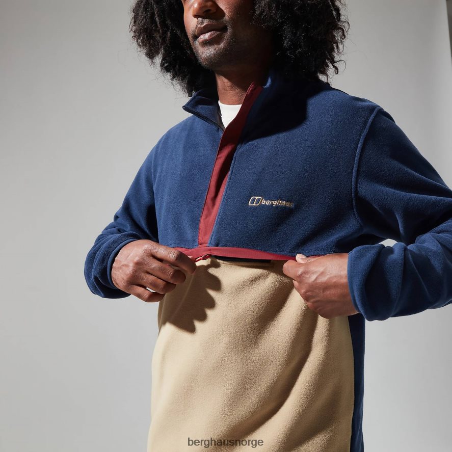 aslam micro halv glidelås fleece Berghaus menn mørkeblå/naturlig F262D6153 klær