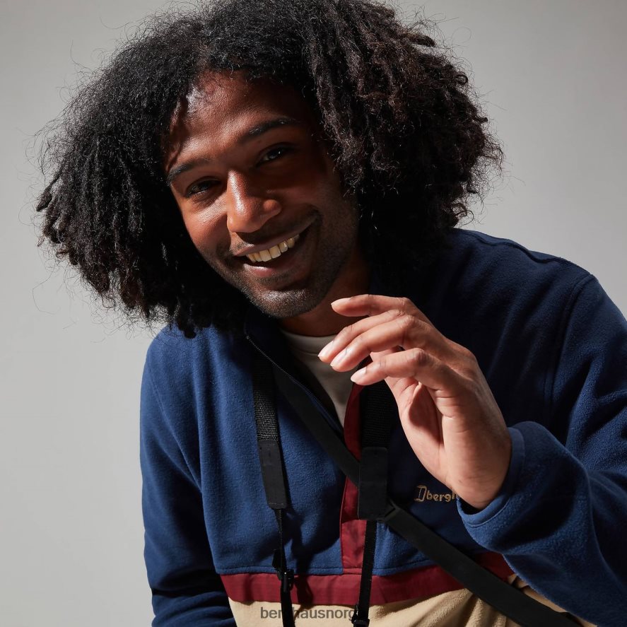 aslam micro halv glidelås fleece Berghaus menn mørkeblå/naturlig F262D6153 klær