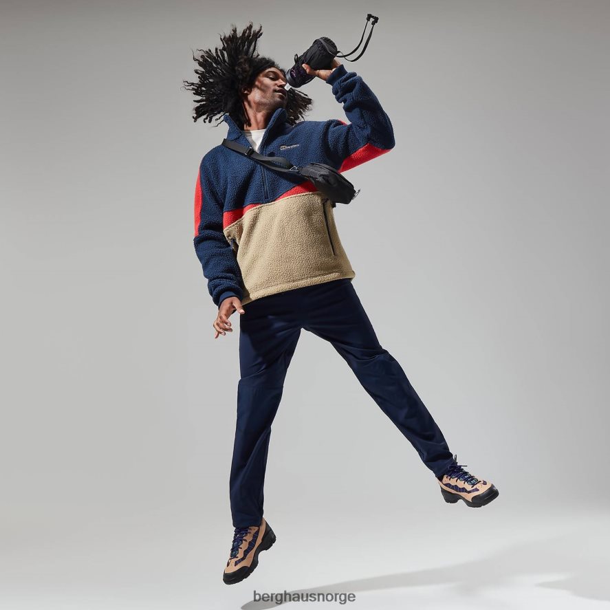 houlton fleece med halv glidelås Berghaus menn mørkeblå/naturlig F262D6118 klær