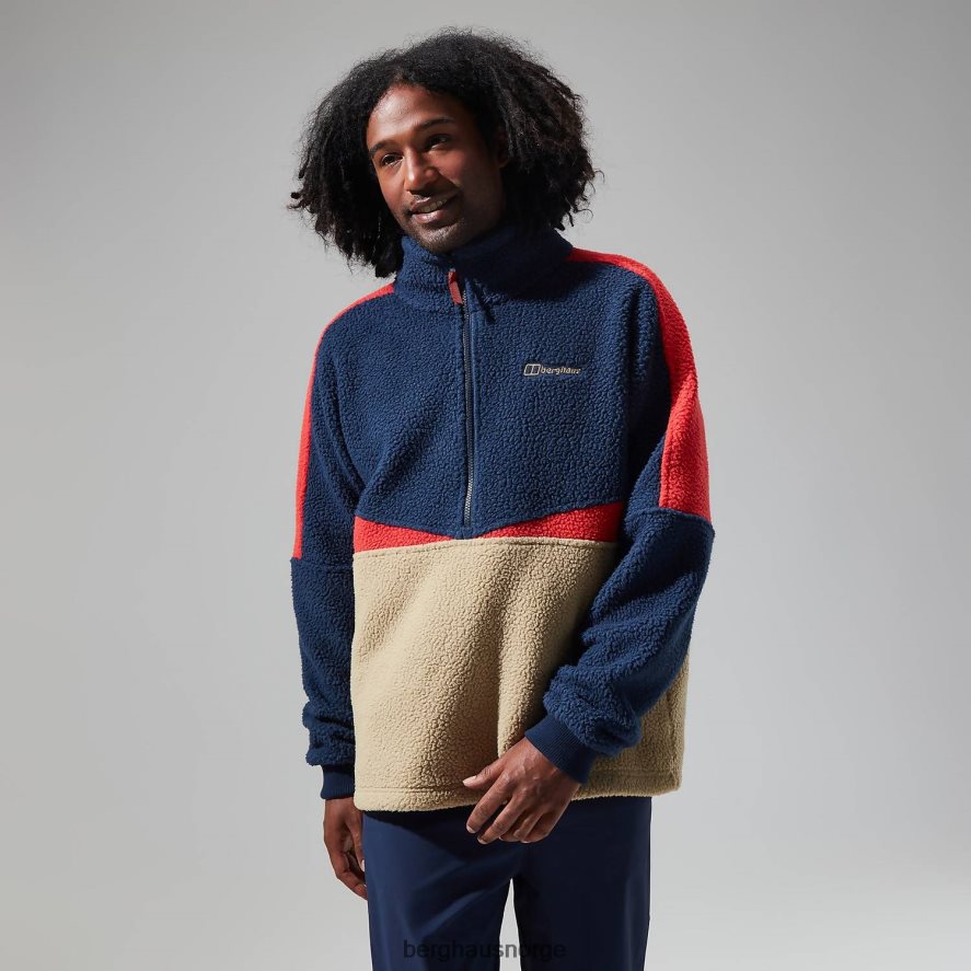 houlton fleece med halv glidelås Berghaus menn mørkeblå/naturlig F262D6118 klær
