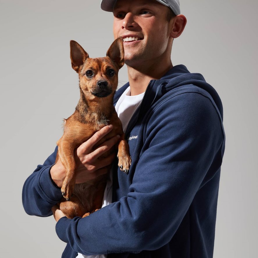 logo hettegenser med full glidelås Berghaus menn blå F262D6143 klær