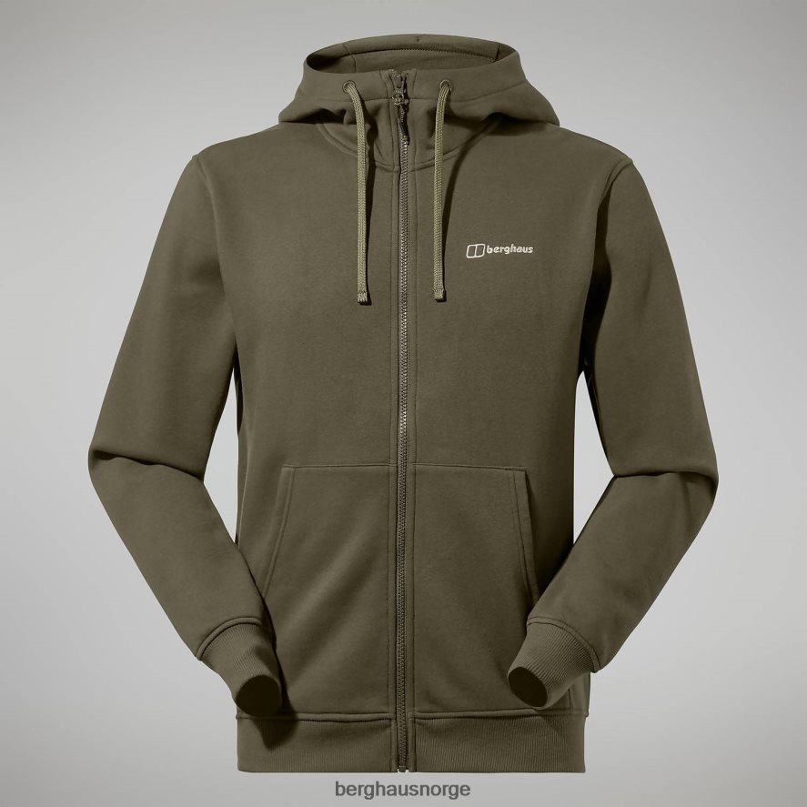 logo hettegenser med full glidelås Berghaus menn mørk grønn F262D6148 klær