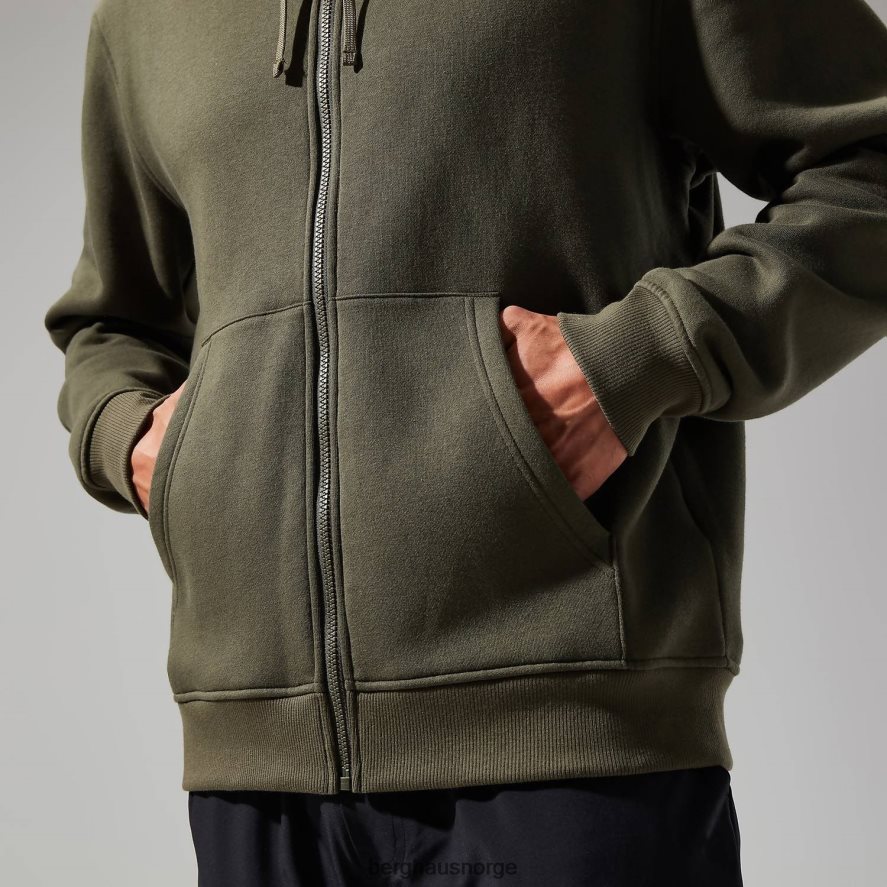 logo hettegenser med full glidelås Berghaus menn mørk grønn F262D6148 klær
