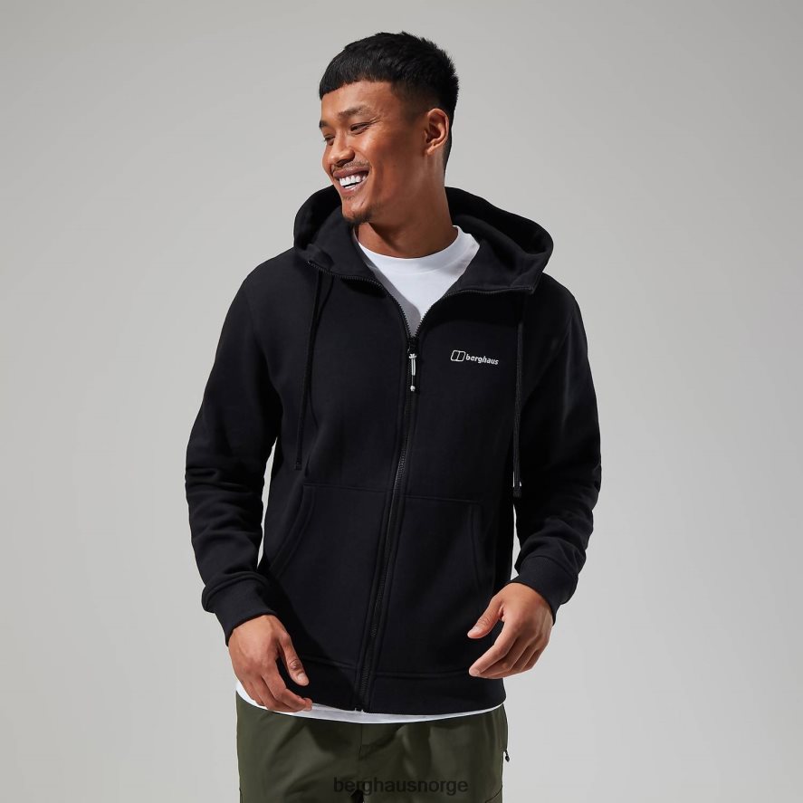 logo hettegenser med full glidelås Berghaus menn svart F262D6142 klær