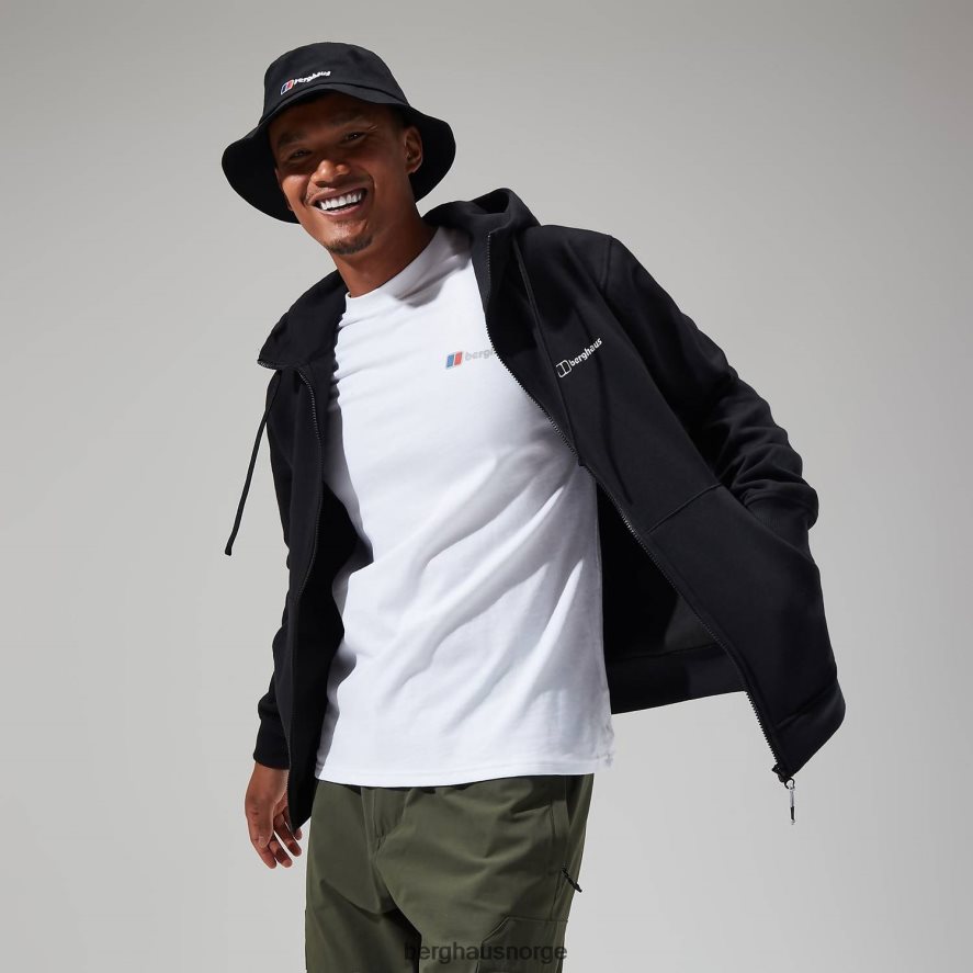 logo hettegenser med full glidelås Berghaus menn svart F262D6142 klær