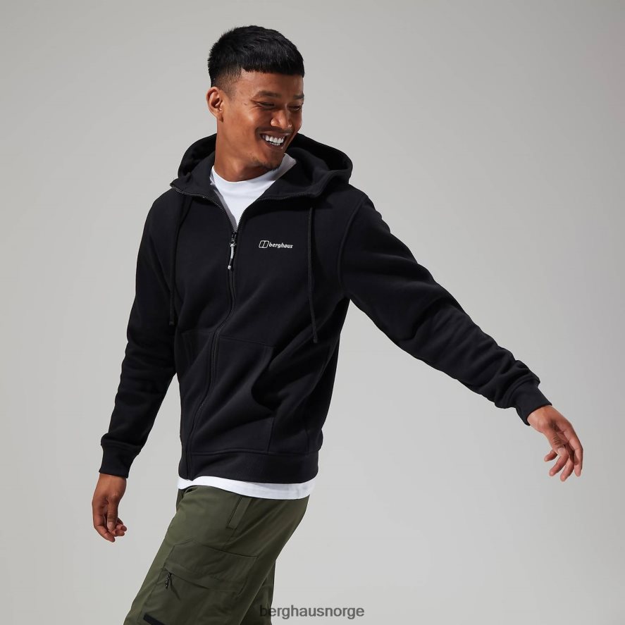 logo hettegenser med full glidelås Berghaus menn svart F262D6142 klær