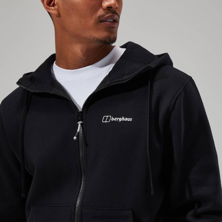logo hettegenser med full glidelås Berghaus menn svart F262D6142 klær