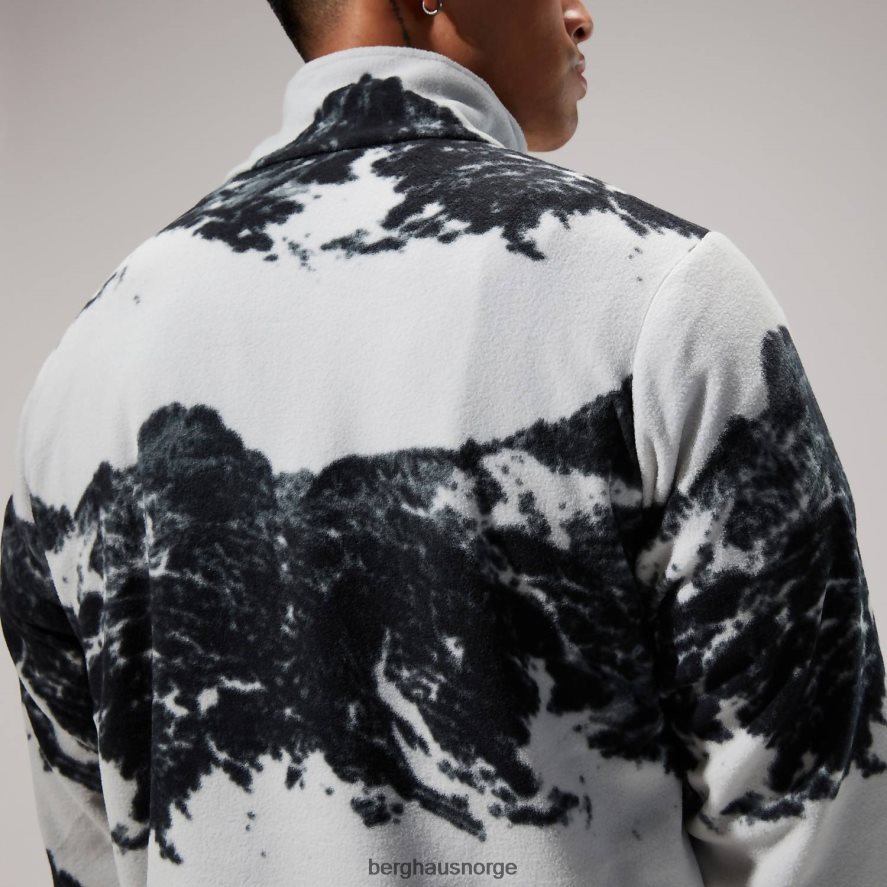 prismetrykk trangofleece med halv glidelås Berghaus menn grå/svart F262D6137 klær