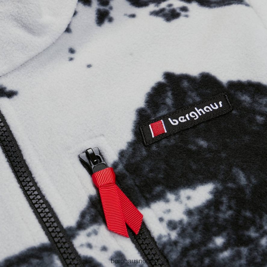 prismetrykk trangofleece med halv glidelås Berghaus menn grå/svart F262D6137 klær