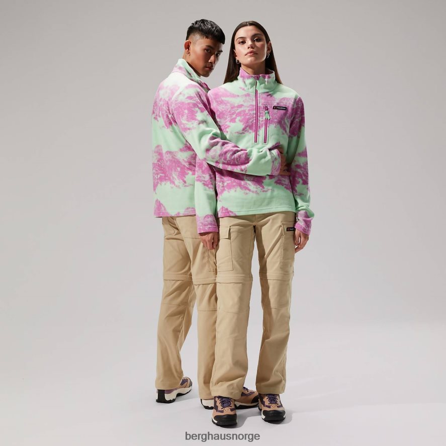 prismetrykk trangofleece med halv glidelås Berghaus menn lysegrønn/lilla F262D6134 klær