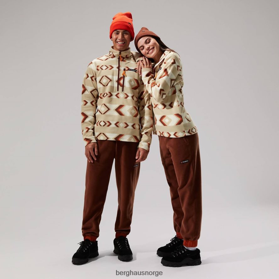 prismetrykk trangofleece med halv glidelås Berghaus menn naturlig/brun F262D6136 klær