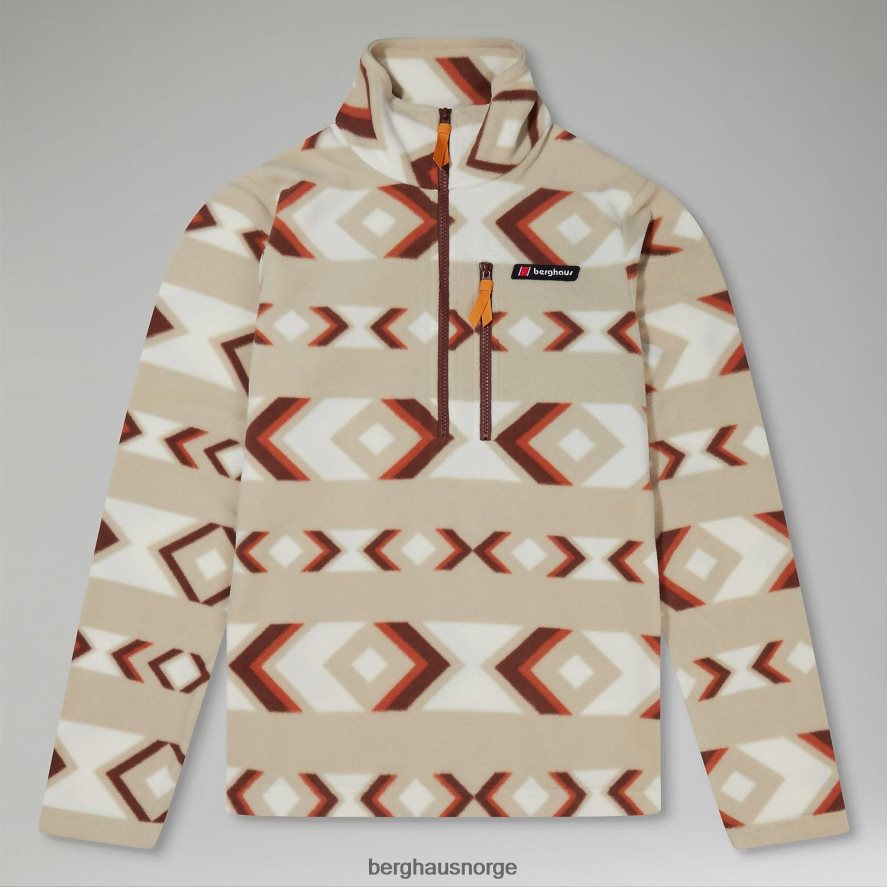 prismetrykk trangofleece med halv glidelås Berghaus menn naturlig/brun F262D6136 klær