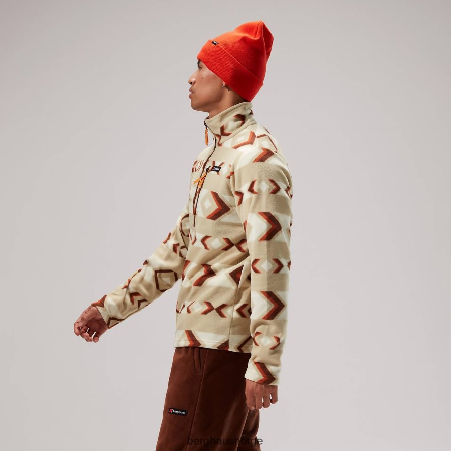 prismetrykk trangofleece med halv glidelås Berghaus menn naturlig/brun F262D6136 klær