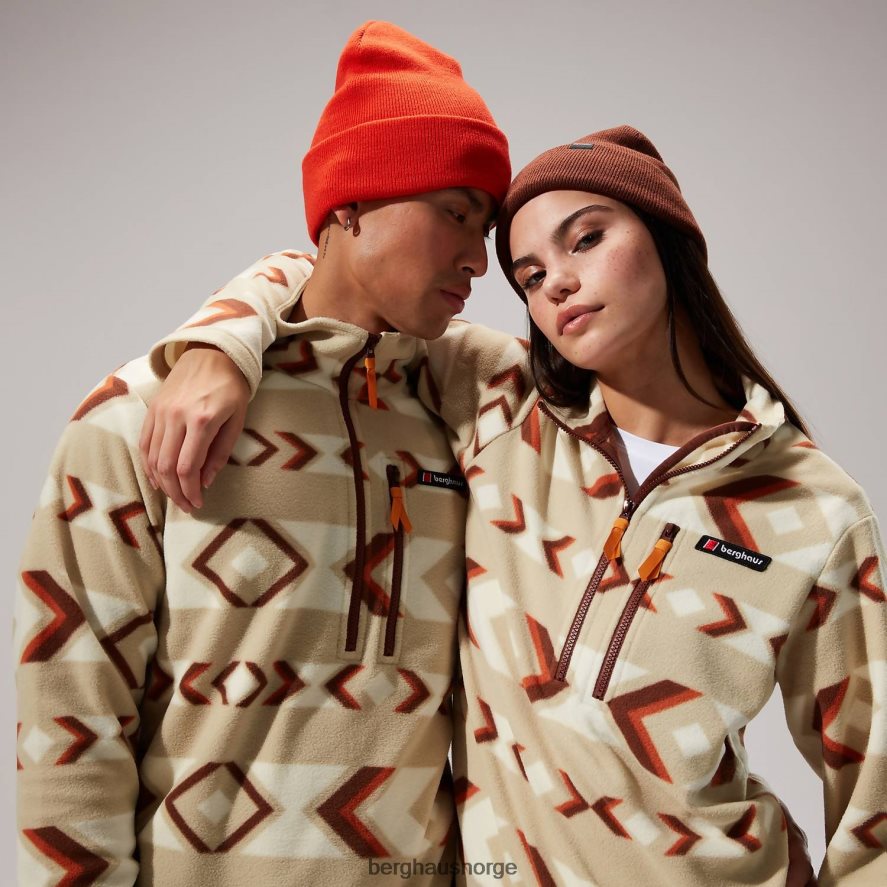 prismetrykk trangofleece med halv glidelås Berghaus menn naturlig/brun F262D6136 klær