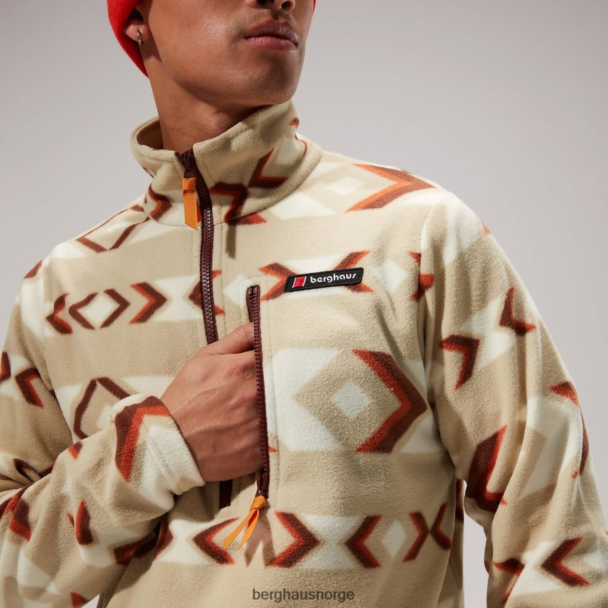 prismetrykk trangofleece med halv glidelås Berghaus menn naturlig/brun F262D6136 klær