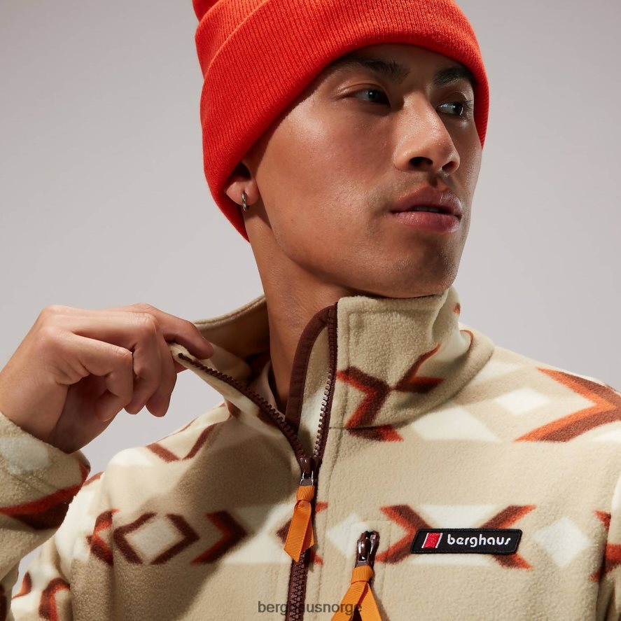 prismetrykk trangofleece med halv glidelås Berghaus menn naturlig/brun F262D6136 klær