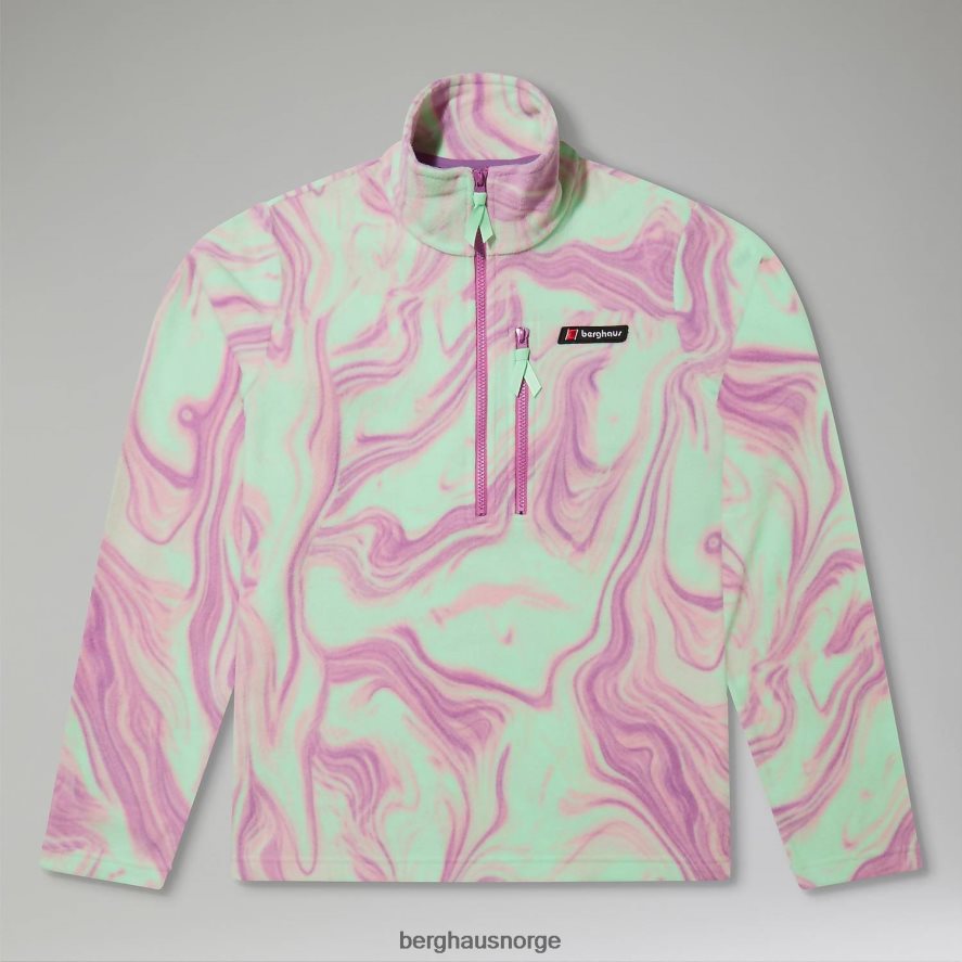 prismetrykt trangofleece med halv glidelås Berghaus menn lilla/lysegrønn F262D6138 klær