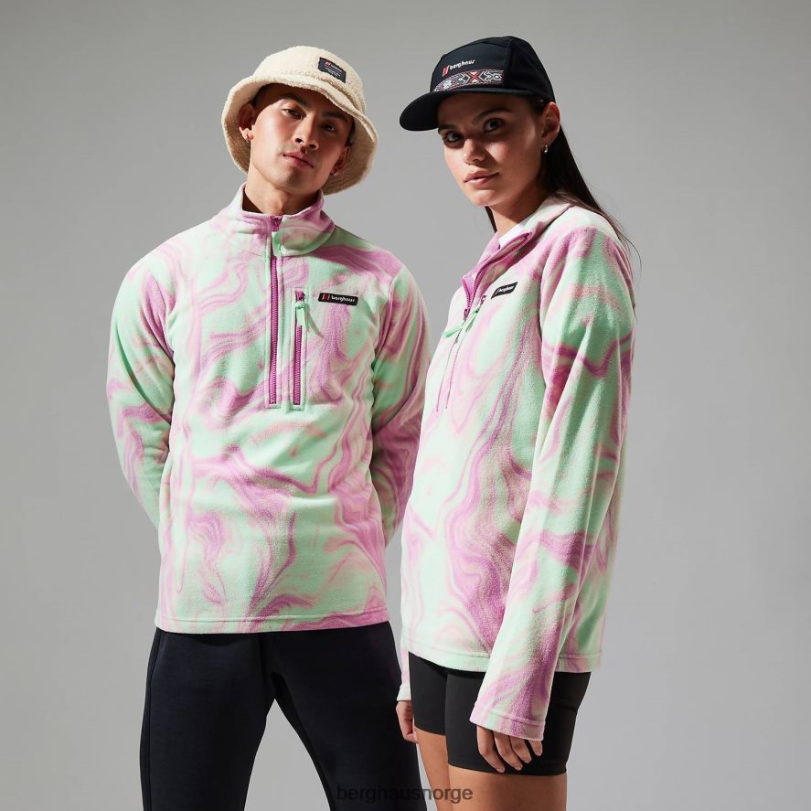 prismetrykt trangofleece med halv glidelås Berghaus menn lilla/lysegrønn F262D6138 klær