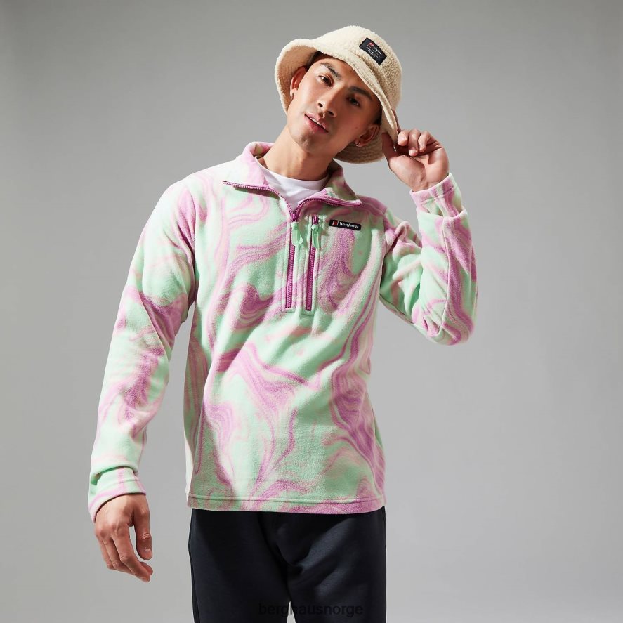 prismetrykt trangofleece med halv glidelås Berghaus menn lilla/lysegrønn F262D6138 klær