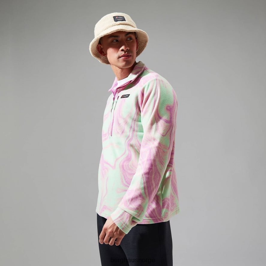 prismetrykt trangofleece med halv glidelås Berghaus menn lilla/lysegrønn F262D6138 klær