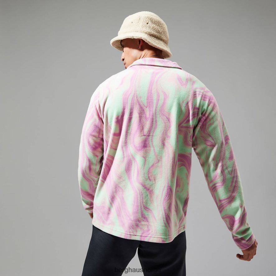 prismetrykt trangofleece med halv glidelås Berghaus menn lilla/lysegrønn F262D6138 klær