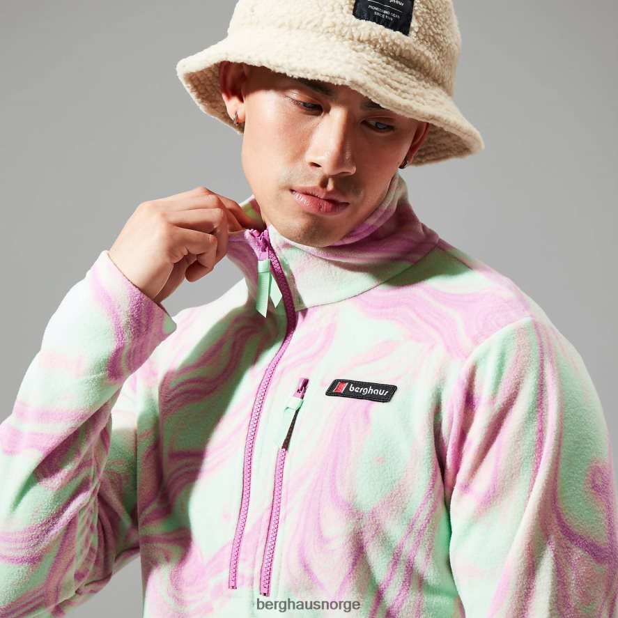 prismetrykt trangofleece med halv glidelås Berghaus menn lilla/lysegrønn F262D6138 klær
