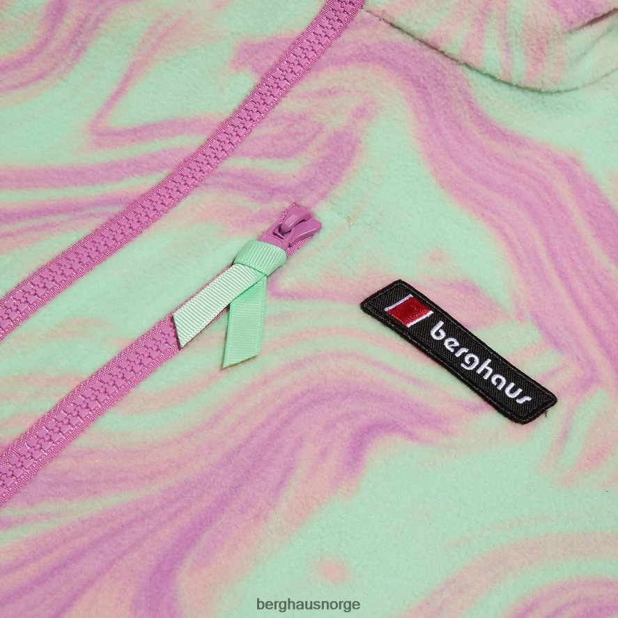 prismetrykt trangofleece med halv glidelås Berghaus menn lilla/lysegrønn F262D6138 klær