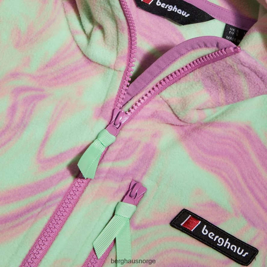 prismetrykt trangofleece med halv glidelås Berghaus menn lilla/lysegrønn F262D6138 klær