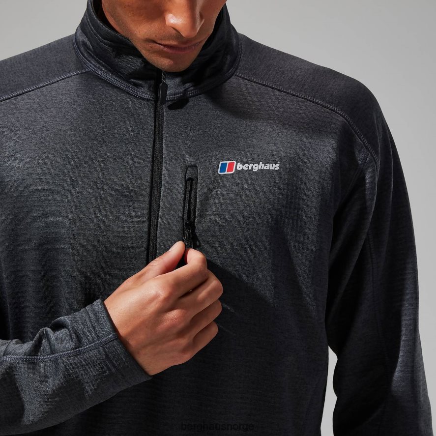 urban spitzer halv glidelås Berghaus menn urb jet black/grå nålestripe F262D6112 klær