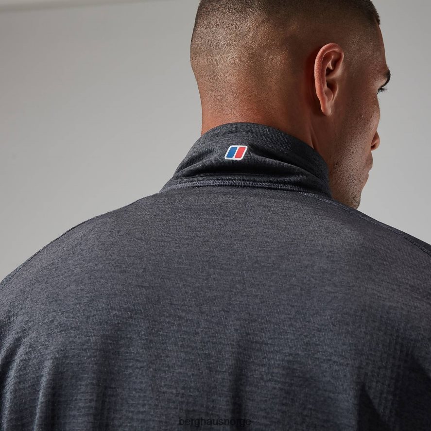 urban spitzer halv glidelås Berghaus menn urb jet black/grå nålestripe F262D6112 klær