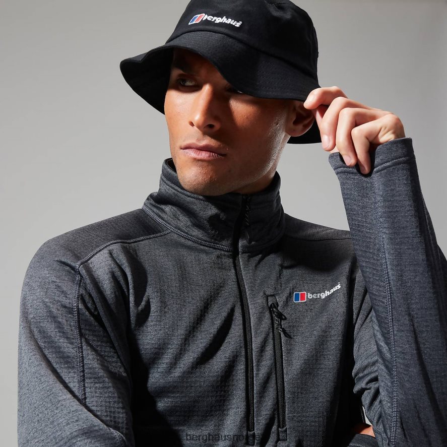 urban spitzer halv glidelås Berghaus menn urb jet black/grå nålestripe F262D6112 klær