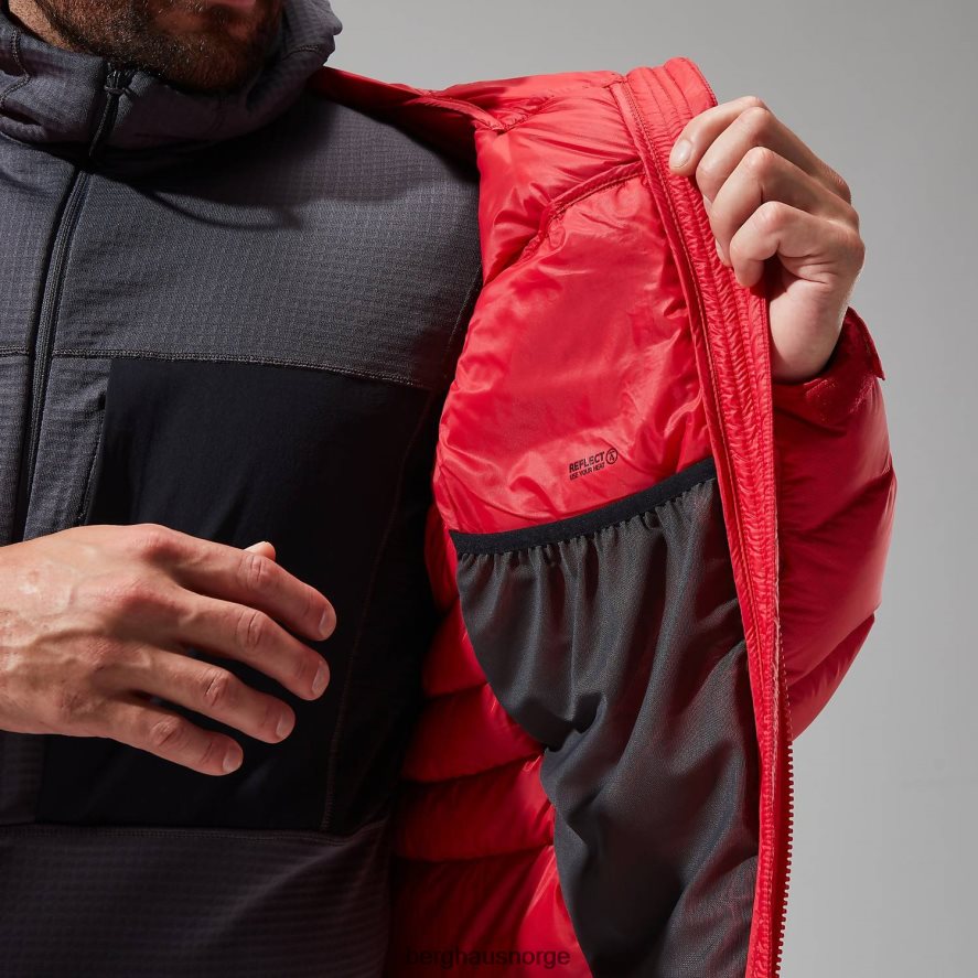 mtn arete ultra dun hettegenser Berghaus menn gojibær/kulsort F262D670 klær