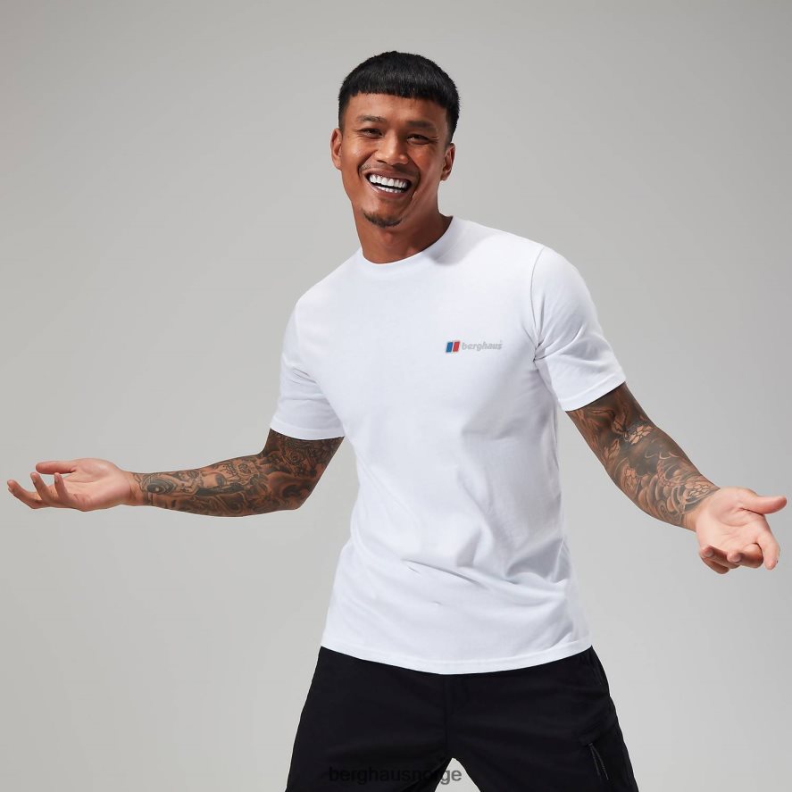 økologisk logo-t-skjorte foran og bak Berghaus menn hvit F262D6215 klær