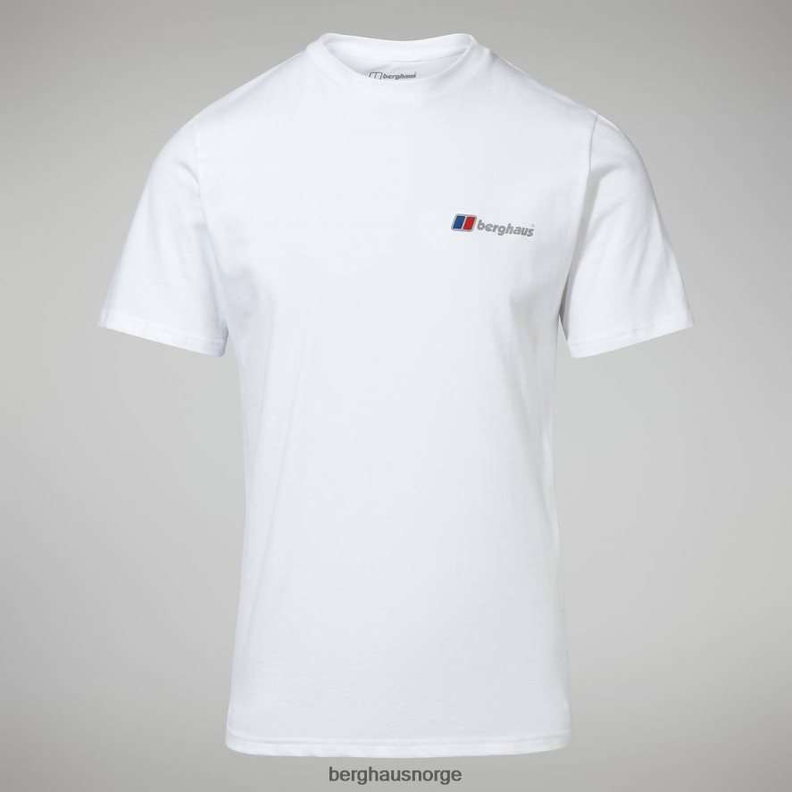 økologisk logo-t-skjorte foran og bak Berghaus menn hvit F262D6215 klær