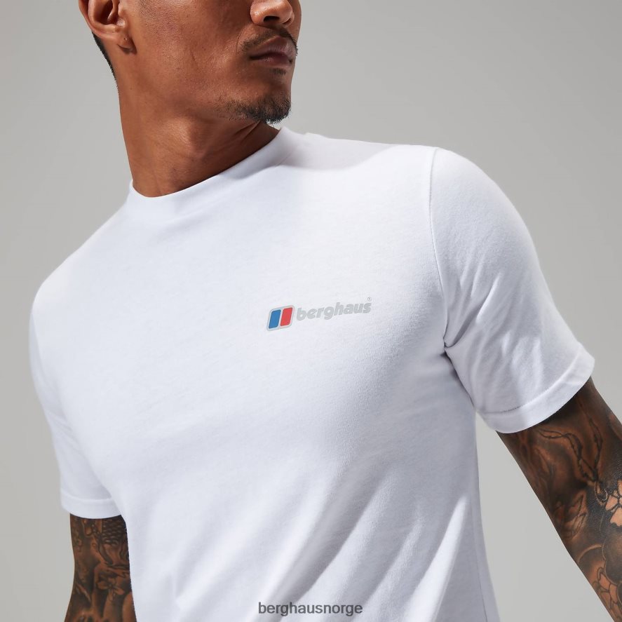 økologisk logo-t-skjorte foran og bak Berghaus menn hvit F262D6215 klær