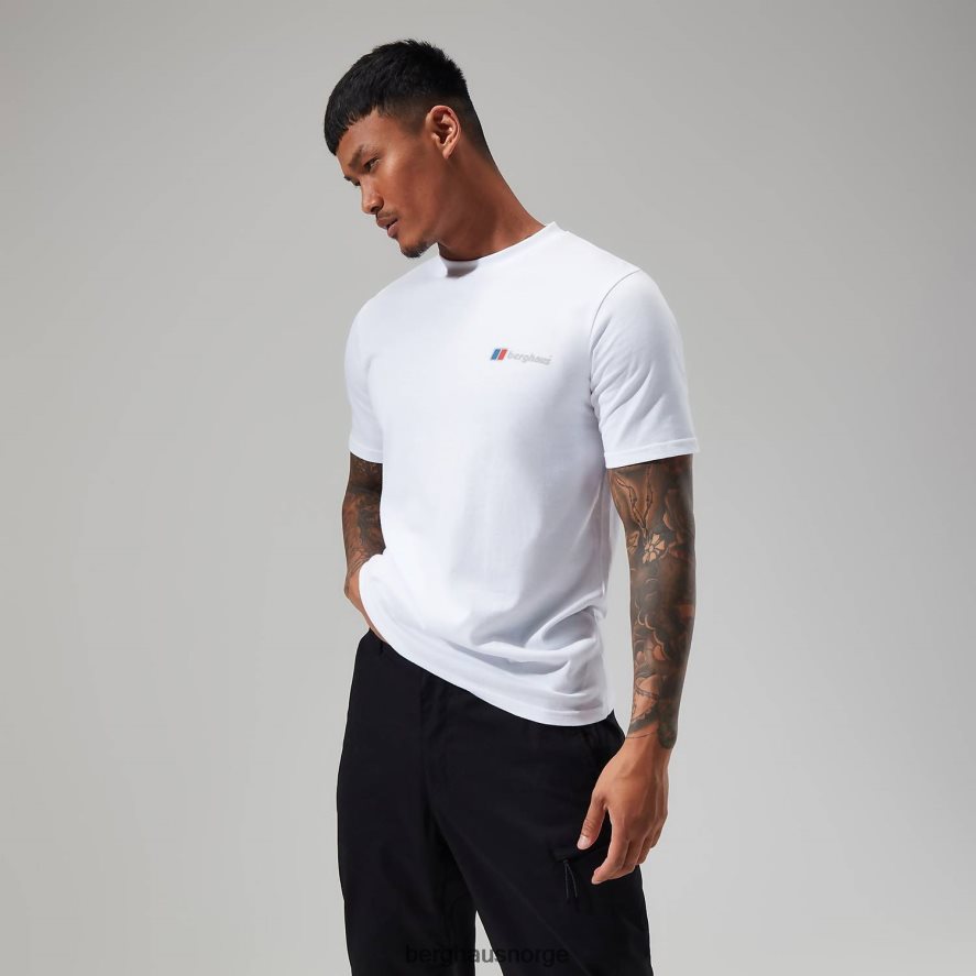 økologisk logo-t-skjorte foran og bak Berghaus menn hvit F262D6215 klær