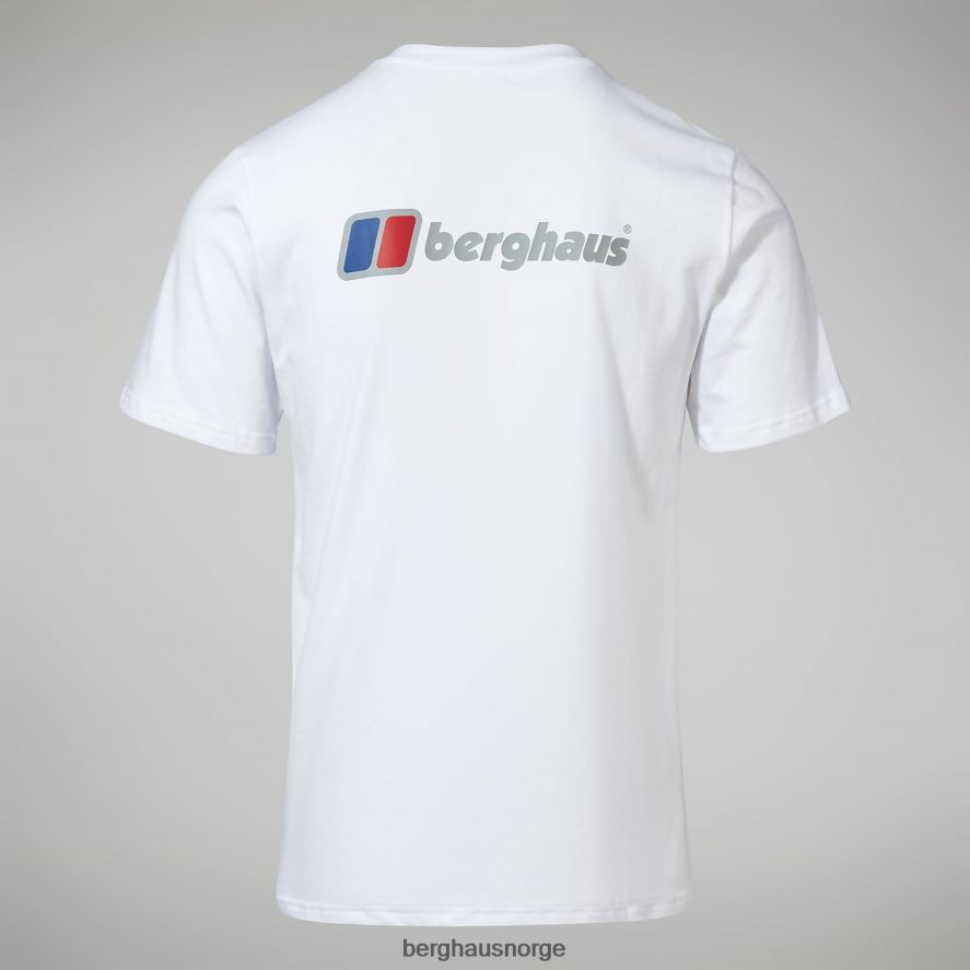 økologisk logo-t-skjorte foran og bak Berghaus menn hvit F262D6215 klær