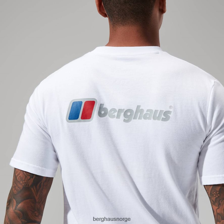 økologisk logo-t-skjorte foran og bak Berghaus menn hvit F262D6215 klær