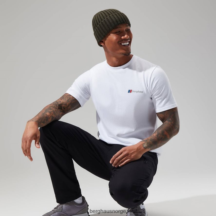 økologisk logo-t-skjorte foran og bak Berghaus menn hvit F262D6215 klær