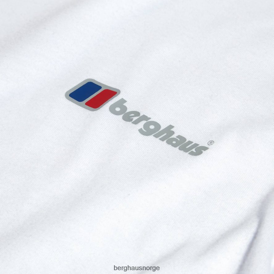 økologisk logo-t-skjorte foran og bak Berghaus menn hvit F262D6215 klær