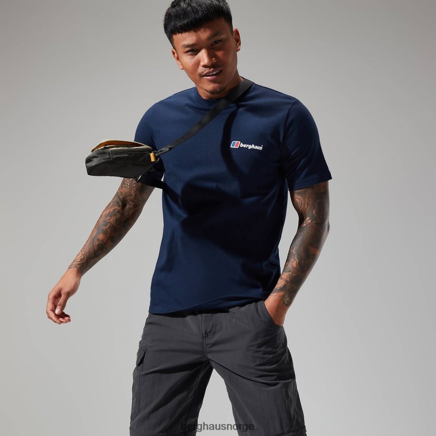 økologisk logo-t-skjorte foran og bak Berghaus menn mørke blå F262D6214 klær