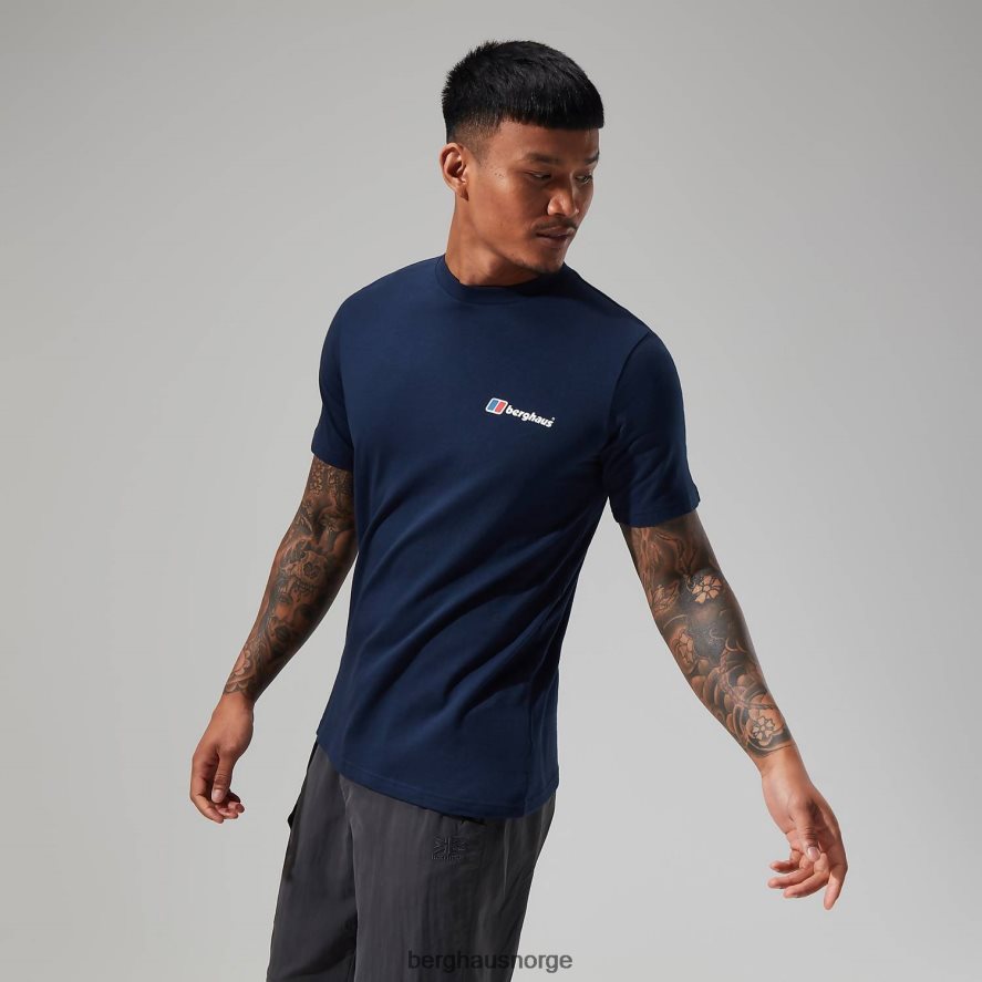 økologisk logo-t-skjorte foran og bak Berghaus menn mørke blå F262D6214 klær