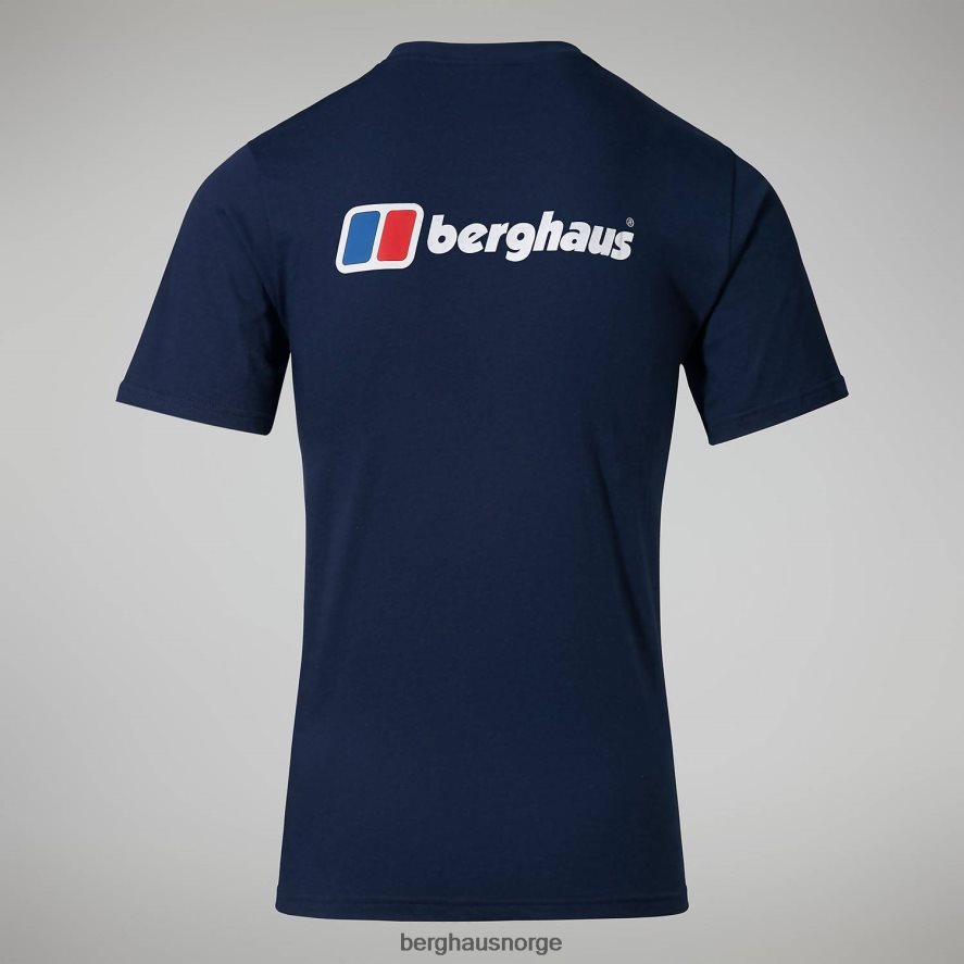 økologisk logo-t-skjorte foran og bak Berghaus menn mørke blå F262D6214 klær
