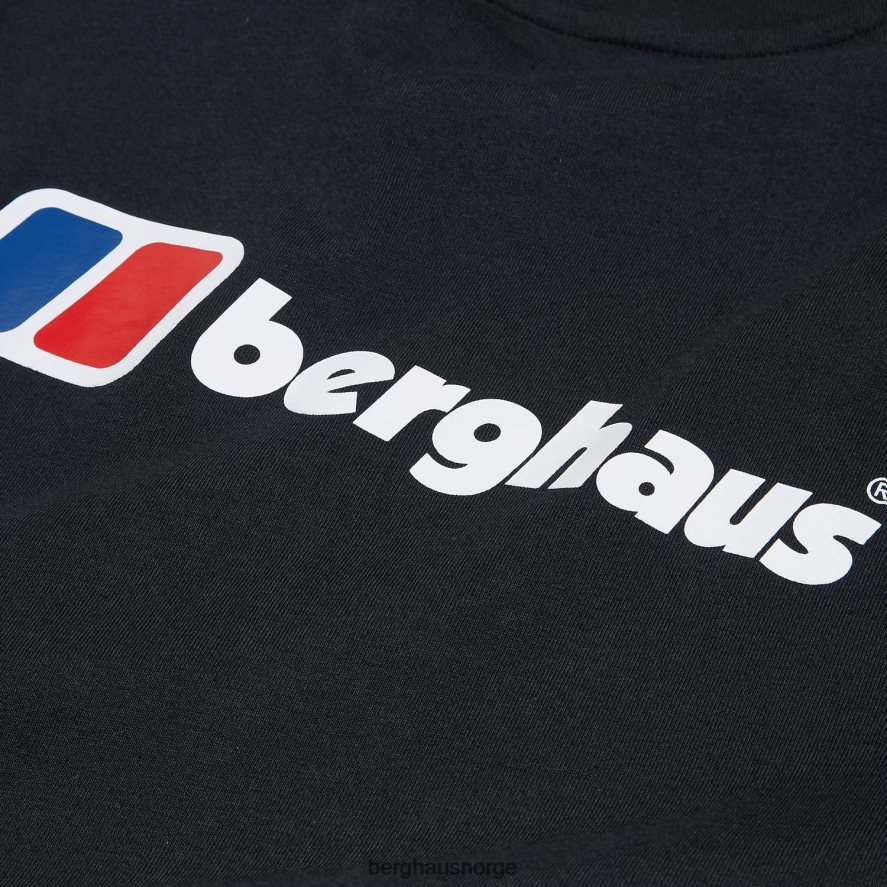økologisk logo-t-skjorte foran og bak Berghaus menn svart F262D6213 klær
