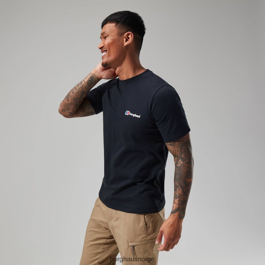 økologisk logo-t-skjorte foran og bak Berghaus menn svart F262D6213 klær