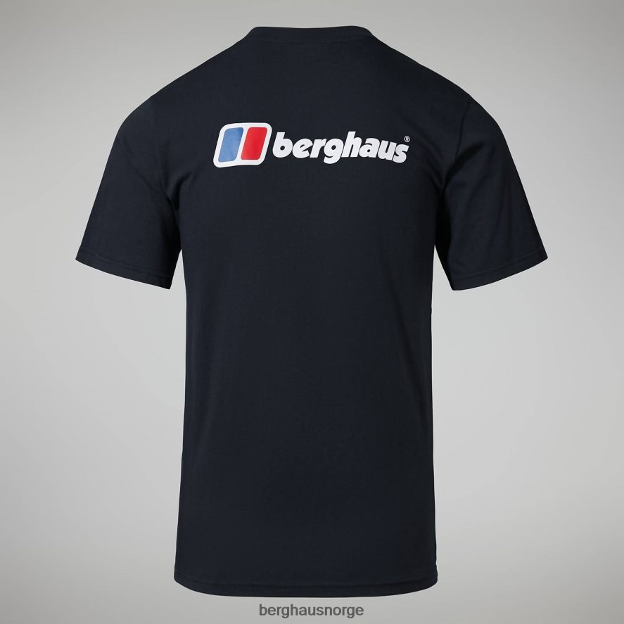 økologisk logo-t-skjorte foran og bak Berghaus menn svart F262D6213 klær