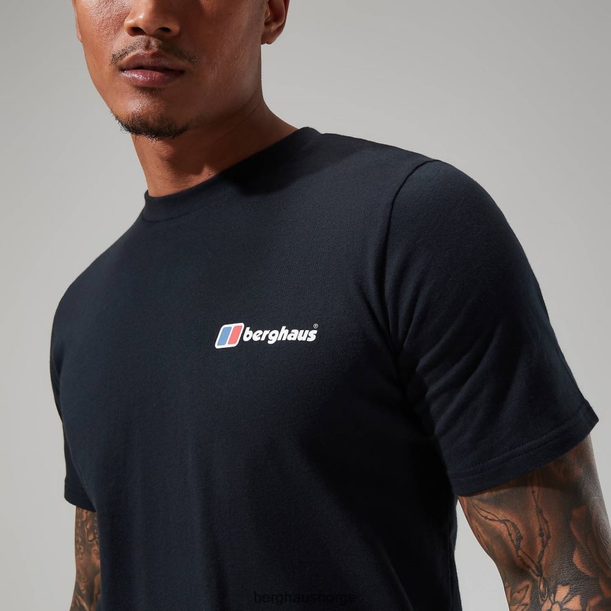 økologisk logo-t-skjorte foran og bak Berghaus menn svart F262D6213 klær