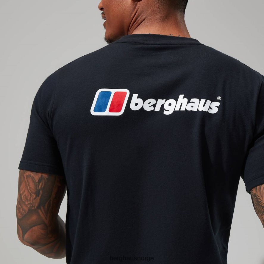 økologisk logo-t-skjorte foran og bak Berghaus menn svart F262D6213 klær