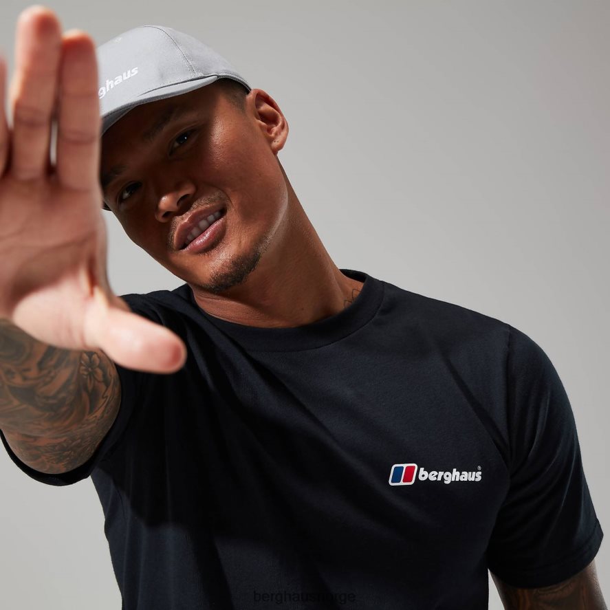 økologisk logo-t-skjorte foran og bak Berghaus menn svart F262D6213 klær